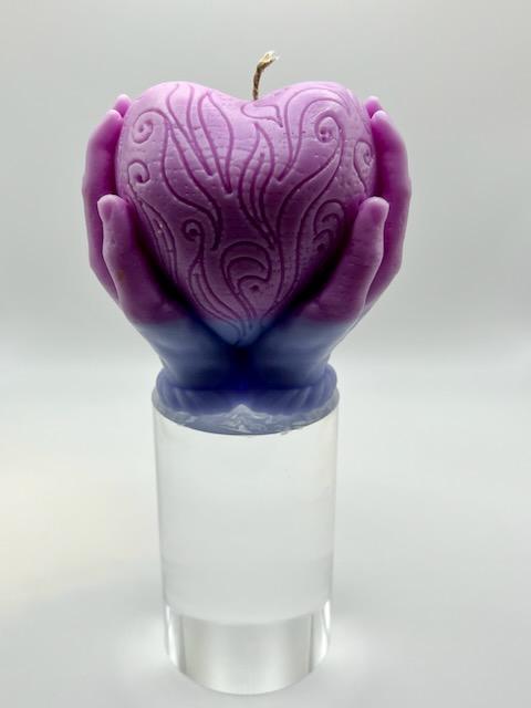 3D Candle Heart Hands